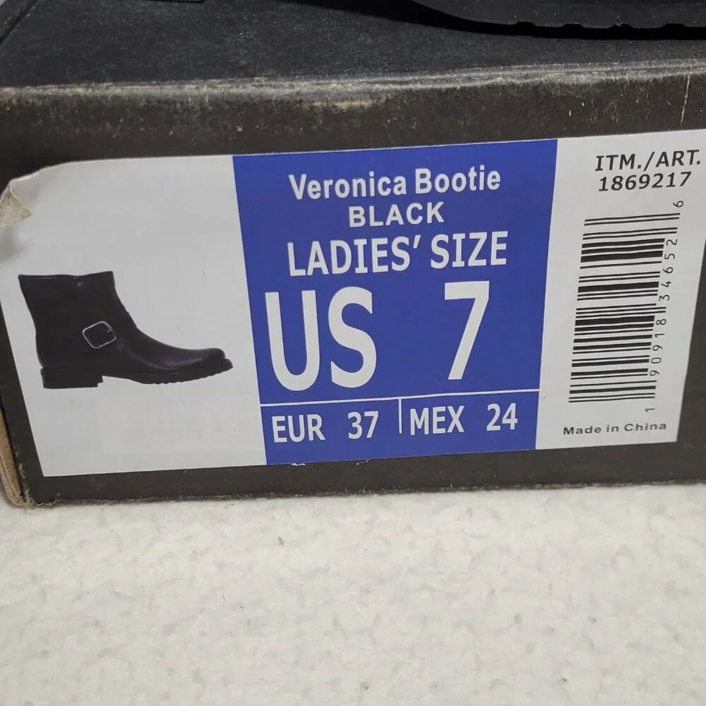 Frye Company Veronica Bootie Women Size 7 B Black Leather Buckle Moto Grunge NEW